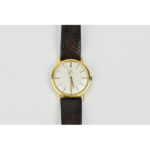 206 - A gold plated steel cased Omega circa 1962, wristwatch. Serial number 21647XXX calibre 601 movement.... 