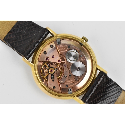 206 - A gold plated steel cased Omega circa 1962, wristwatch. Serial number 21647XXX calibre 601 movement.... 