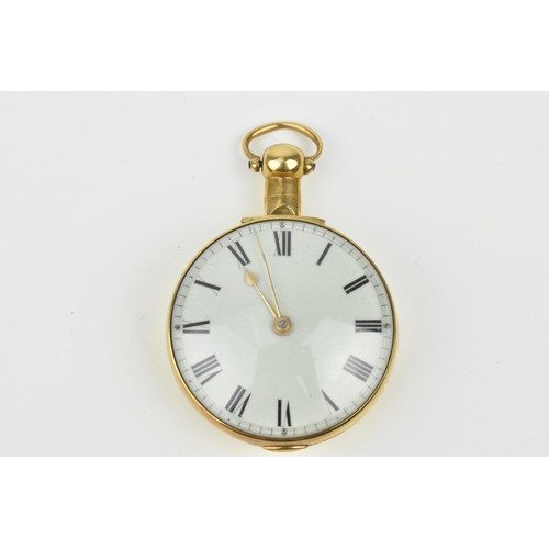 213 - A 18ct gold early Victorian Fusee pair case pocket watch circa 1837. With white enamel dial having b... 