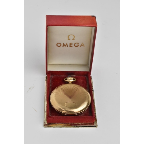 223 - A fine quality early 20th century Omega 14ct gold full hunter pocket watch. Inscribed to cuvette 