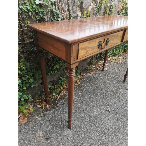 172 - A Victorian mahogany writing table, of rectangular form with two frieze drawers, supported on four t... 