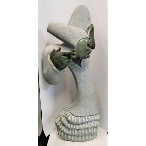 220 - Tinei Mashaya (b.1978) Zimbabwe
a carved African shona stone sculpture of a stretching figure, entit... 