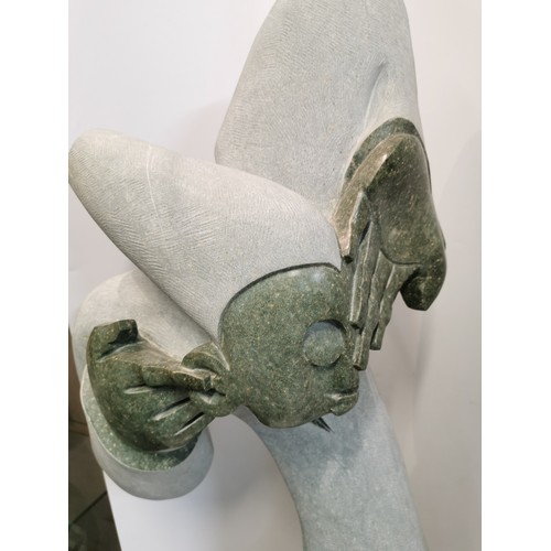 220 - Tinei Mashaya (b.1978) Zimbabwe
a carved African shona stone sculpture of a stretching figure, entit... 