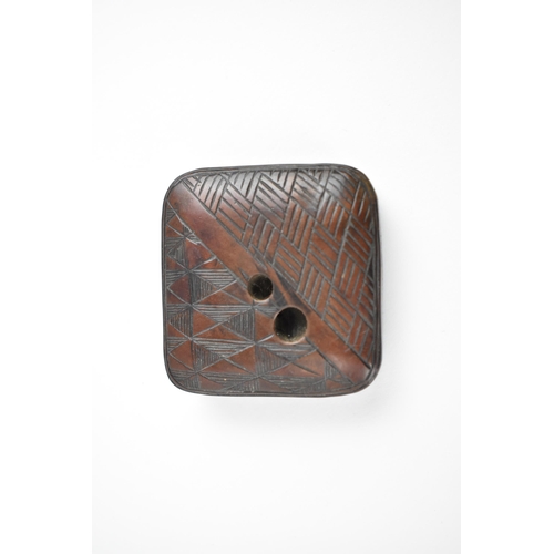 128 - Japanese Meiji period,Chinese and later collectables to include a wood netsuke of square shape, carv... 