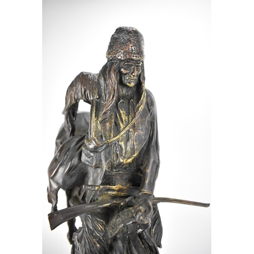 211 - After Frederic Remington (1861-1909) 'The Mountain Man', cast bronze sculpture, 66cm h