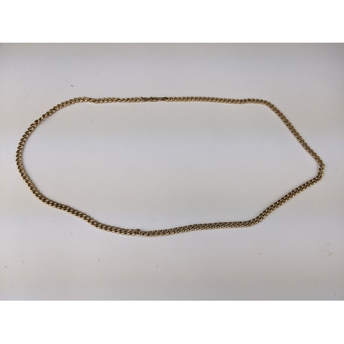 221 - A 9ct gold  link curb link necklace stamped 375, 9.2g