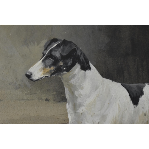 231 - Reuben Ward Binks (1880-1950) - A terrier watercolour signed lower right, 24cm x 31cm framed and gla... 