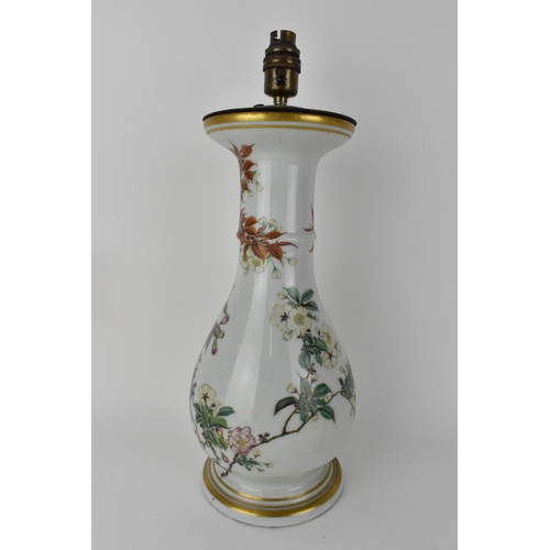 86 - A Japanese Meiji period porcelain vase of baluster shape, with a flared rim, ring neck and splayed f... 