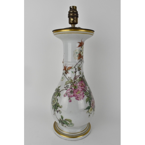 86 - A Japanese Meiji period porcelain vase of baluster shape, with a flared rim, ring neck and splayed f... 