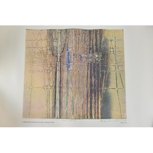 102A - After Krishna Reddy - 'Reflections' a lithograph inscribed N Krishna Reddy Reflections 35cm x 38.5cm... 