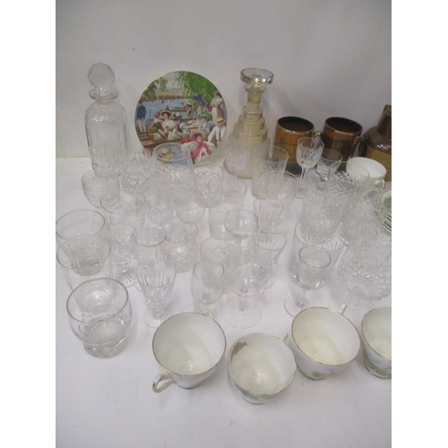 68 - Glassware and ceramics to include a Doulton Lambeth jug, tumblers, teaware together with a 1930's gl... 