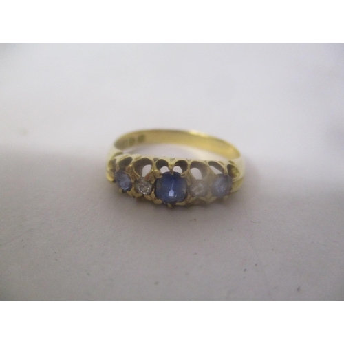 11 - An 18ct gold sapphire and diamond inset ring 2.7g
Location: CAB