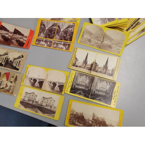 148 - A collection of 74 stereoscope slides to include 25 American views 'Niagara Falls' by E.H.T Anthony
... 