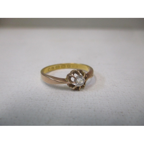 154 - A Victorian 22ct yellow gold white stone solitaire ring, total weight 2.5g, and a 9ct gold eternity ... 