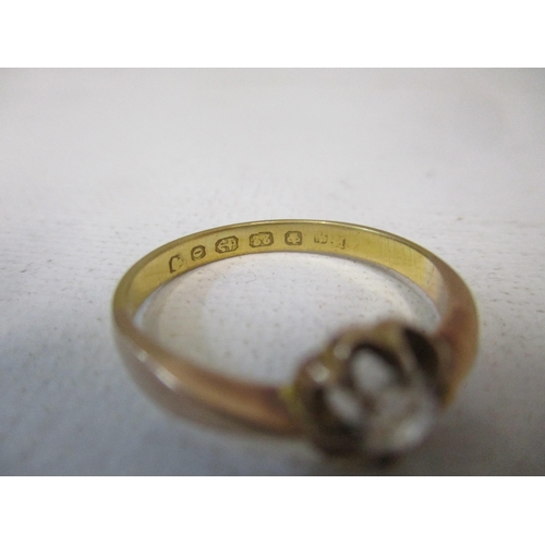 154 - A Victorian 22ct yellow gold white stone solitaire ring, total weight 2.5g, and a 9ct gold eternity ... 