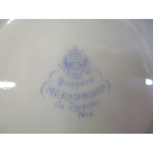 175 - A late 19th century Russian M S Kuznetsov Dulevo porcelain factory part tea set comprising teapot an... 