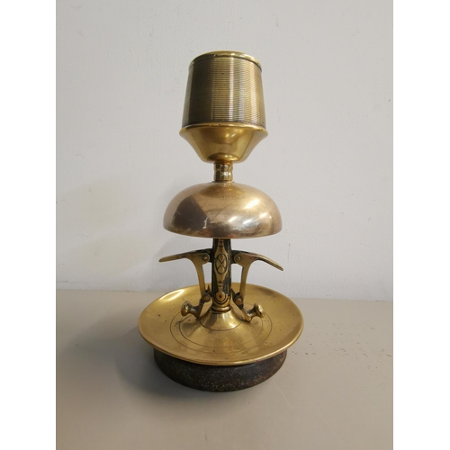 82 - An early 20th century brass match striker/counter bell, 21cm high
Location: 8:1