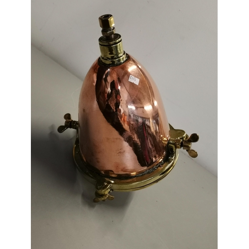 90 - A copper and brass ships light with convex glass shade
Location: 9:6