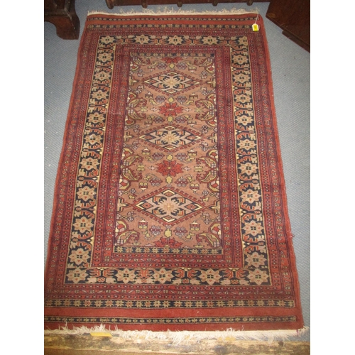 320 - A Murphy A272 walnut cased vintage radio manufactured circa 1957, a small rug, and a canvas and wood... 