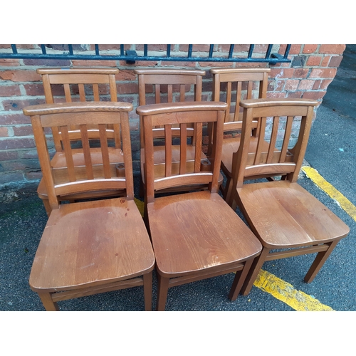 86 - Six vintage oak school chairs A/F made by Glennisters, High Wycombe
Location: ROSTRUM