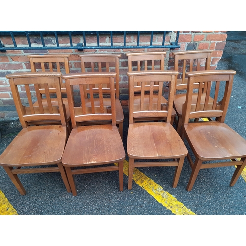 88 - Eight vintage oak school chairs A/F made by Glennisters, High Wycombe
Location: ROSTRUM