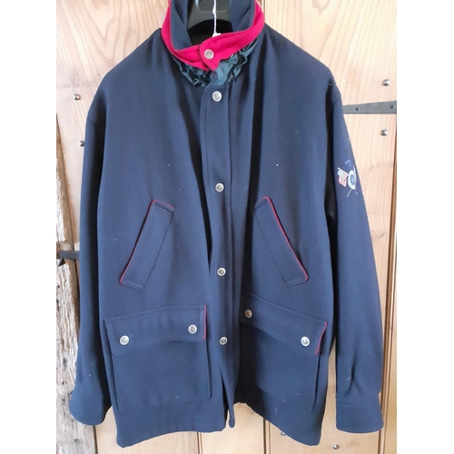 82 - Three gents jackets comprising a Ralph Lauren brown suede sports jacket with zip fastening, size Lar... 