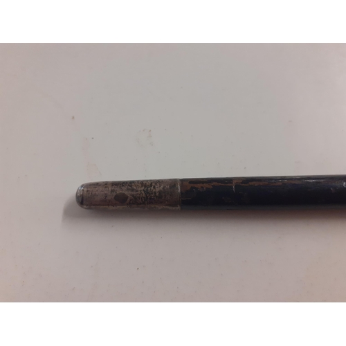79 - A Late 19th/early 20th Century ebony conductor's baton with Sterling silver worked handle, tip and c... 