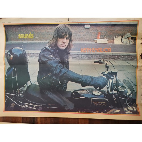 80 - A collection of twelve posters to include six 1970's Prog Rock posters from Sounds Magazine and six ... 