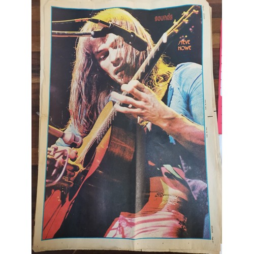 80 - A collection of twelve posters to include six 1970's Prog Rock posters from Sounds Magazine and six ... 