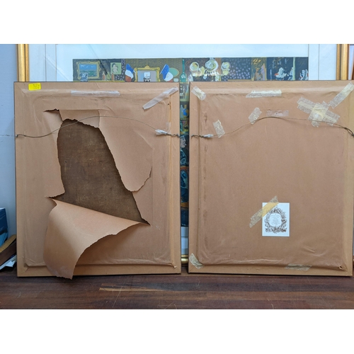 180 - Late 19th century British school - a pair of portraits, a woman wearing a lace bonnet with flowers, ... 