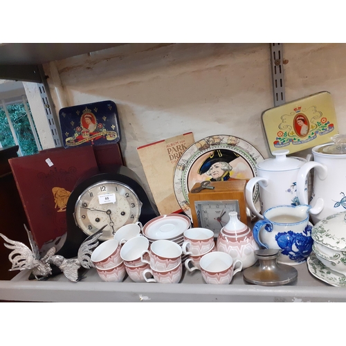 85 - A mixed lot comprising early to mid 20th century mantel clocks and mixed china
Location: LWF