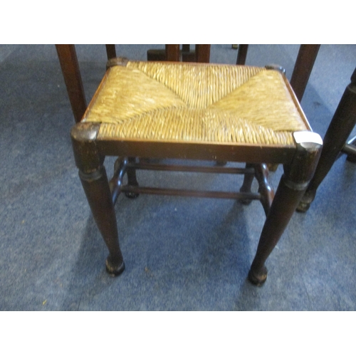 110 - A Lancashire style ladder back chair, a reproduction stool and a late Victorian Sutherland table 
Lo... 