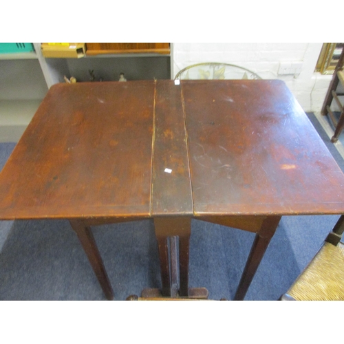 110 - A Lancashire style ladder back chair, a reproduction stool and a late Victorian Sutherland table 
Lo... 