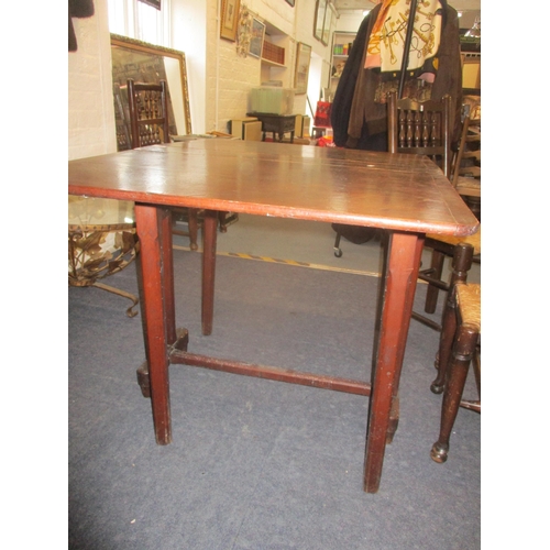 110 - A Lancashire style ladder back chair, a reproduction stool and a late Victorian Sutherland table 
Lo... 