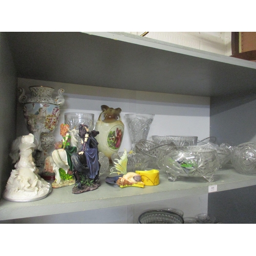 111 - A selection of good quality glassware, together with mixed ceramics to include a Capodimonte vase an... 