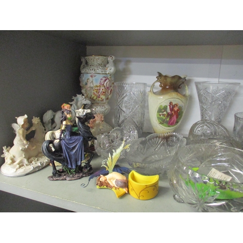 111 - A selection of good quality glassware, together with mixed ceramics to include a Capodimonte vase an... 