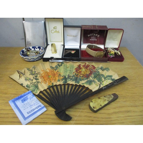 97 - Collectables to include a ladies 9ct gold cased wristwatch, a Rotary watch, a Colibri lighter and ot... 