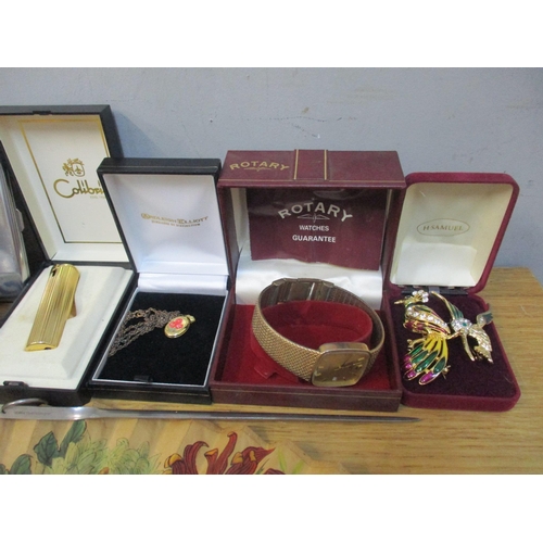 97 - Collectables to include a ladies 9ct gold cased wristwatch, a Rotary watch, a Colibri lighter and ot... 