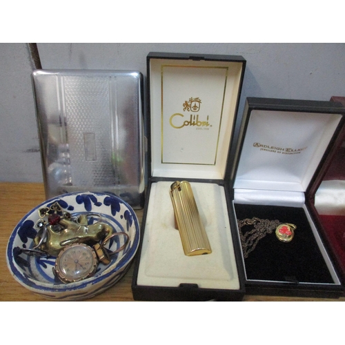 97 - Collectables to include a ladies 9ct gold cased wristwatch, a Rotary watch, a Colibri lighter and ot... 