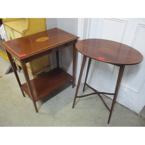 163 - Two Edwardian mahogany and marquetry occasional tables
Location: RWM/RAF