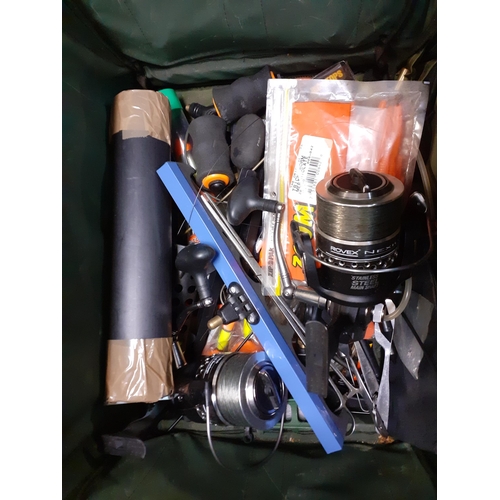 308 - A selection of fly tying materials, floats, a rod rest, and Rovex reels and plugs etc
Location: G