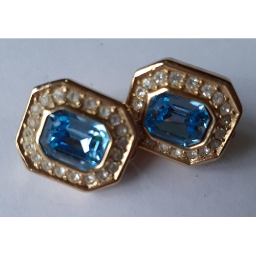 14 - Christian Dior and Givenchy earrings-A pair of vintage 1980's Christian Dior gold tone and white pas... 