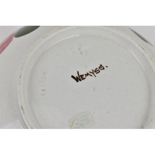 179 - A Wemyss sponge dish and drainer in the cabbage rose pattern, with impressed mark and signature to t... 