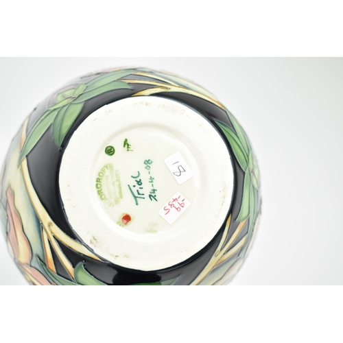 127 - A Moorcroft ceramic vase in the Amberslade pattern from the New Forest collection designed by Rachel... 