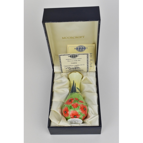 136 - A limited edition Moorcroft enamels Ltd miniature vase in the 'Umbria' pattern with poppies in a fie... 