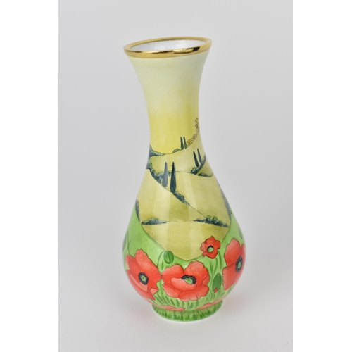 136 - A limited edition Moorcroft enamels Ltd miniature vase in the 'Umbria' pattern with poppies in a fie... 