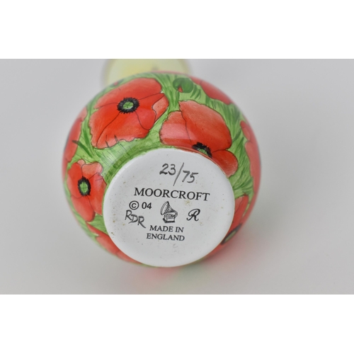 136 - A limited edition Moorcroft enamels Ltd miniature vase in the 'Umbria' pattern with poppies in a fie... 