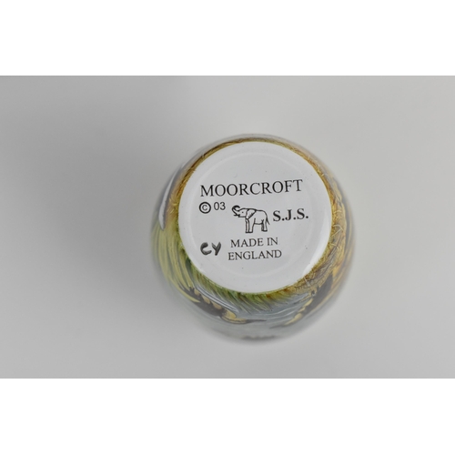 137 - A Moorcroft Enamels Ltd miniature vase with painted mallards pattern designed by Stephen Smith, pain... 