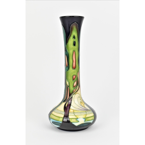 148 - A Moorcroft pottery 'New Dawn' pattern vase by Emma Bossons, shape 99/8, with long neck and bulbous ... 
