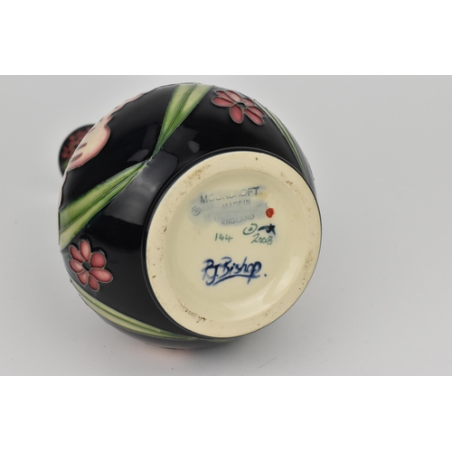 160 - A Moorcroft pottery vase by Rachel Bishop, limited edition no. 144, 2008, of baluster form with slen... 